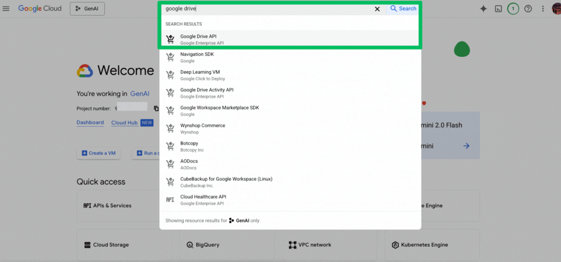 Enabling Google Drive API in GCP